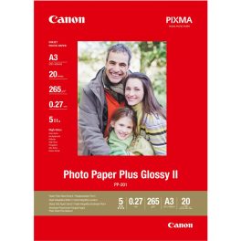 Canon PP-201 Photo Paper Plus Glossy II A3-as, 265g vastag, fényes fotópapír (20 lap/doboz)