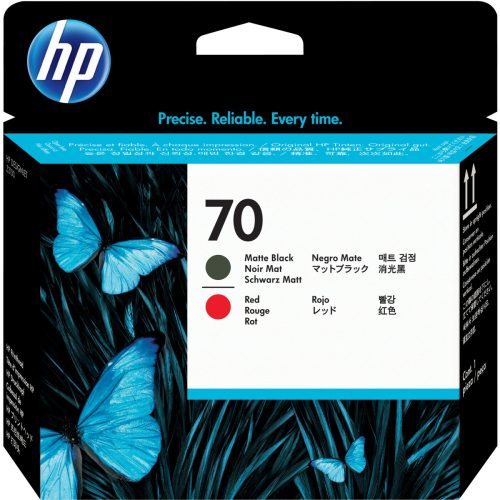 HP No. 70 Nyomtatófej, Printhead - Matte Black and Red (C9409A)